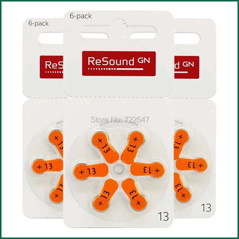 GN ReSound Hearing Aid Batteries Size 13 - 10 Pack (60 Cells) - Alpha Clinics