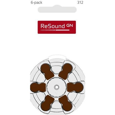 GN ReSound Hearing Aid Batteries Size 312 - 10 Pack (60 Cells) - Alpha Clinics