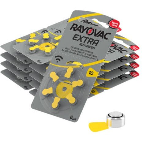 Rayovac Extra Hearing Aid Batteries Size 10 - 10 Pack (60 Cells) - Alpha Clinics