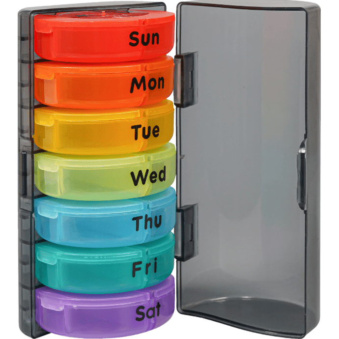 7 Day Medicine Tablet Box with Case - Alpha Clinics