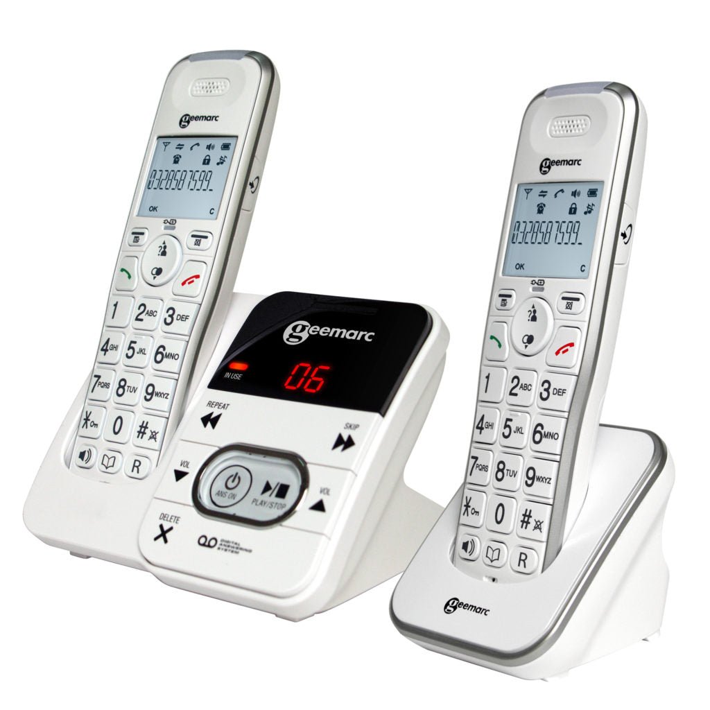 Geemarc AmpliDECT 295 Amplified Cordless Telephone with Answering Machine Twin Pack - Alpha Clinics