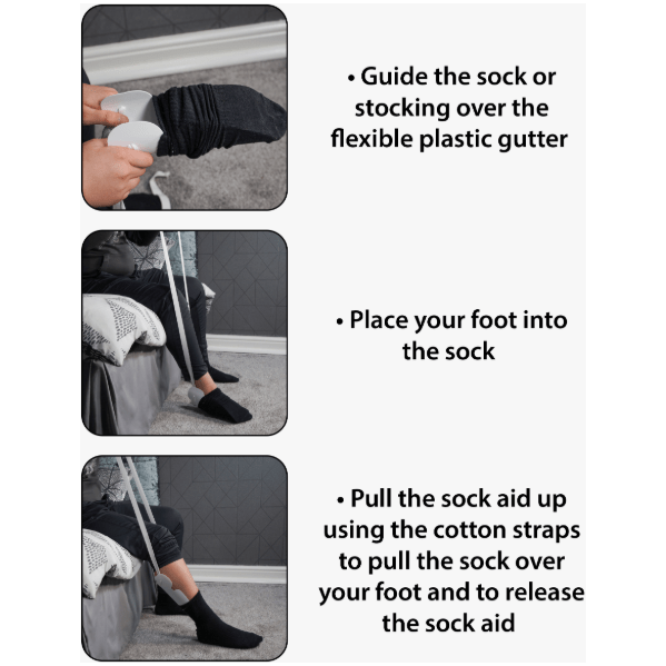 Plastic Sock Aid with Cotton Straps - Alpha Clinics