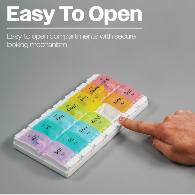 Weekly Push Button Pill Box AM/PM