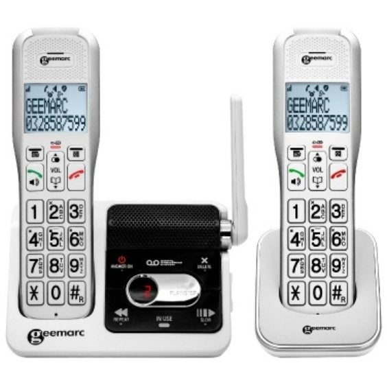 Geemarc AmpliDECT 595-2 Ultra Low Energy Amplified Cordless Phone with Additional Handset - Alpha Clinics