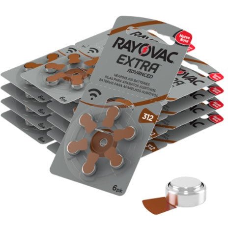 Rayovac Extra Hearing Aid Batteries Size 312 - 10 Pack (60 Cells) - Alpha Clinics